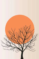 Sun Leaves Line Geometry Abstract (6panel) Wall Art