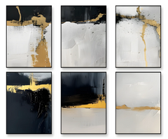 Premium Abstract golden texture (6Panel) Wall Art