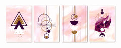 Geometric Harmony Triptych (4panel) Wall Art