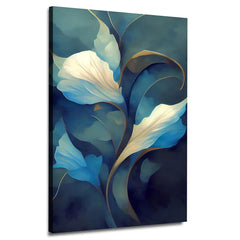 Blue flower abstract Canvas | Handmade Painting | Wall Art