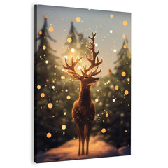 Beautiful Deer in pine woods | Handmade Painting | Wall Art