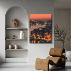 Evening falls in Porto, Portugal Wall Art