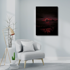 The Red Moon (Mountains) Canvas Frames Wall Art