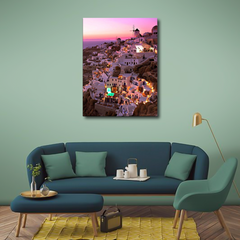 Purple Nights In Santorini Greece Wall Art