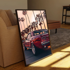Red Racer Ford Mustang Canvas Frames Wall Art