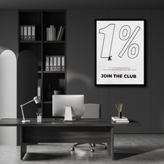 1 Percent Drop Dark Icon Canvas Frames Wall Art.