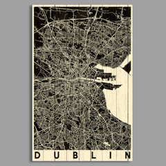 Dublin City Map Canvas Frames Wall Art
