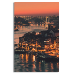 Evening falls in Porto, Portugal Wall Art