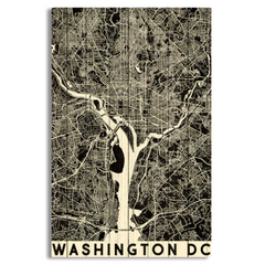 Washington DC Street Map Canvas Frames Wall Art