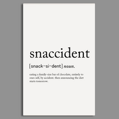 Modern Minimalist Snaccident Definition Wall Art