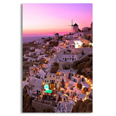 Purple Nights In Santorini Greece Wall Art