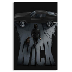 John Wick with Dog and Car Greeting Card Wall Art