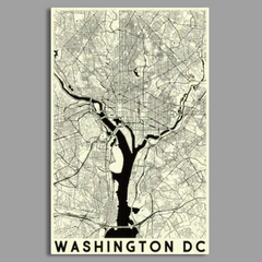 Washington, District of Columbia Vector Map Wall Art