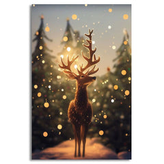 Beautiful Deer in pine woods | Handmade Painting | Wall Art