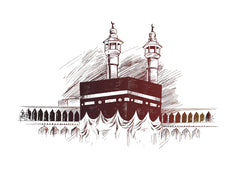 Muslim Pilgrimage Praying & Kaaba (4 Panel) Wall Art