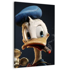 Donald Duck Smoking Cigar Canvas Frames Wall Art