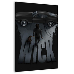 John Wick with Dog and Car Greeting Card Wall Art