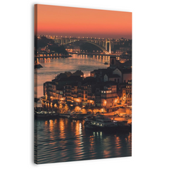 Evening falls in Porto, Portugal Wall Art
