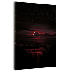 The Red Moon (Mountains) Canvas Frames Wall Art