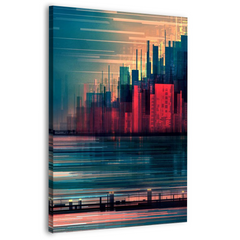 Tokyo Glitch Canvas Frames Wall Art