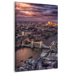 London Rooftop View At Sunset Canvas Frames Wall Art