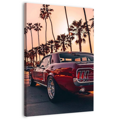 Red Racer Ford Mustang Canvas Frames Wall Art