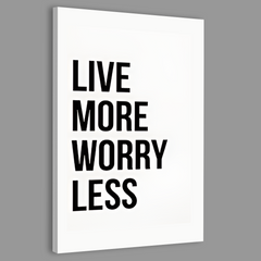 Worry Less Motivational Typography Canvas Frames Wall Art