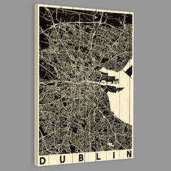 Dublin City Map Canvas Frames Wall Art