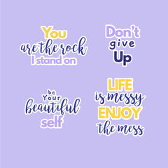 Motivation Vectors Qoutes (4 Panel) Wall Art