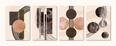 Modern Minimalist Abstract Geometric (4panel) Wall Art