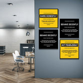 6 Principles of Prophet Muhammad PBUH (4 Panel) Wall Art