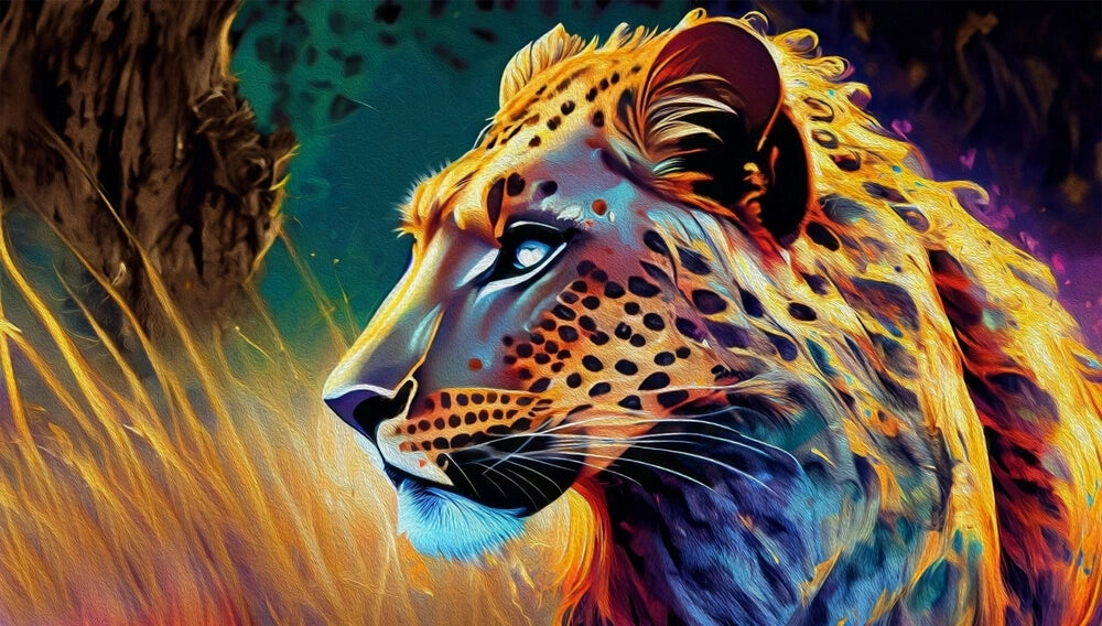 Vintage Lion (4 Panel) Wall Art