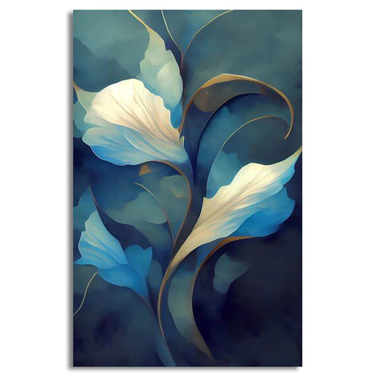 Blue flower abstract Canvas | Handmade Painting | Wall Art