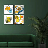 Abstract Colorful Floral Beauty (4panel) Wall Art