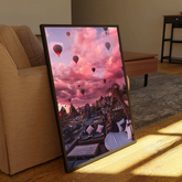 Air Balloons In The Sky Canvas Frames Wall Art