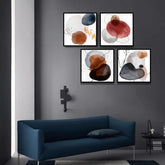 Colorful Watercolor Stain Badge (4Panel) Wall Art