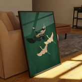 Emerald Green and Gold Birds Canvas Frames Wall Art