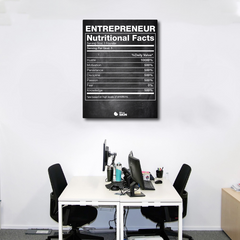 Entrepreneur Nutrition Facts Canvas Frames Wall Art
