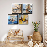 Generic Hand Painted Abstract Colorful (4Panel) Wall Art