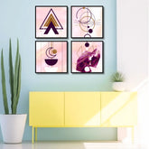 Geometric Harmony Triptych (4panel) Wall Art