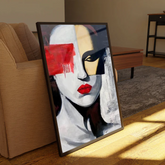 Grey And Black Women Canvas Frames Wall Art