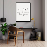 Hand Written Be Bold Be Brave Inspirational Wall Art