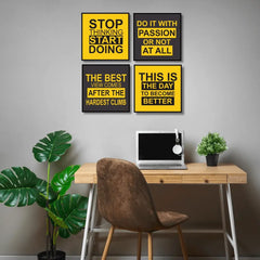 Hard Working Motivational Quotes (4Panel) Wall Art