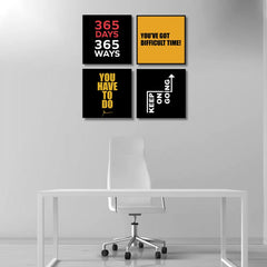 INSPIRING BRUSH Positive Quotes (4Panel) Wall Art