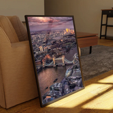 London Rooftop View At Sunset Canvas Frames Wall Art