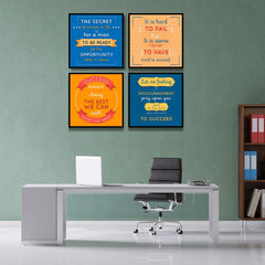 Motivational & Growth Mindset (4Panel) Wall Art