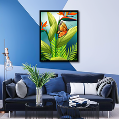 Nature scene with monarch butterflies Wall Art