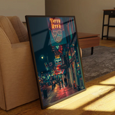 Night city street Canvas Frames Wall Art