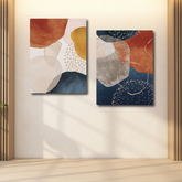 Nordic Abstract Geometric Line (2panel) | Wall Art