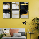 Premium Abstract golden texture (6Panel) Wall Art
